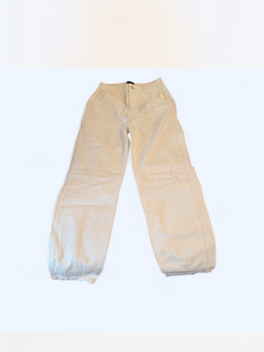 White Casual Straight-Leg Pants